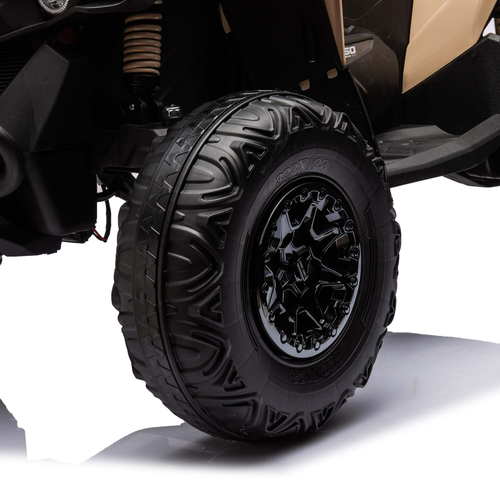 טרקטורון CAN AM 24V חשמלי לילדים עם צמיגי EVA, אורות ומערכת מולטימדיה - שחור/צהוב 8
