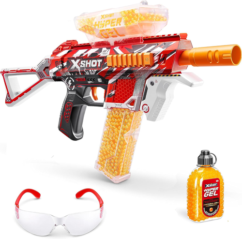 רובה חשמלי חצי/אוטומטי לכדורי ג'ל Hyper Gel Trace Fire עם 20,000 כדוריות ג'ל ומשקפי מגן 1