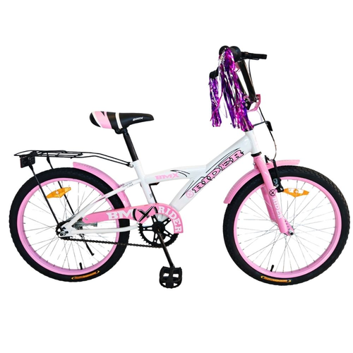 אופניים לילדים BMX מושב מתכונן, פעמון וסבל אחורי - 20 אינץ ורוד 4