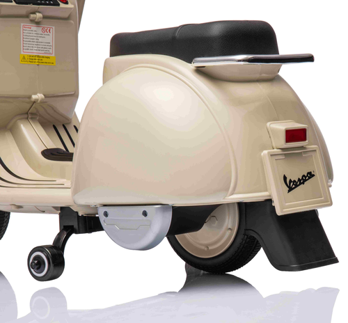 אופנוע ממונע 6V וספה ונטג' VESPA עם גלגלי עזר, מונע התהפכות, אורות ואפקטים קוליים - ירוק 5