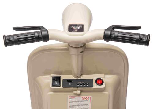 אופנוע ממונע 6V וספה ונטג' VESPA עם גלגלי עזר, מונע התהפכות, אורות ואפקטים קוליים - ירוק 6