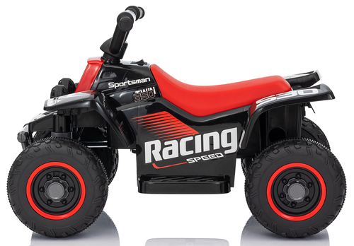 טרקטורון ממונע לילדים Racing 6V רחב ויציב לילדים נסיעה קדימה/אחורה ואורות - שחור/אדום 2