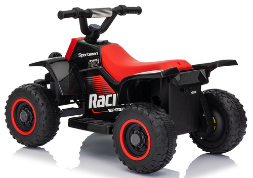 טרקטורון ממונע לילדים Racing 6V רחב ויציב לילדים נסיעה קדימה/אחורה ואורות - שחור/אדום 3