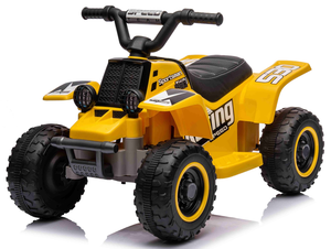 טרקטורון ממונע לילדים Racing 6V רחב ויציב לילדים נסיעה קדימה/אחורה ואורות - צהוב