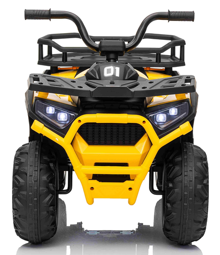 טרקטורון SPEED 12V חשמלי לילדים עם הנעה 2X4, שלט חכם ואורות LED קדמיים - שחור/צהוב 2