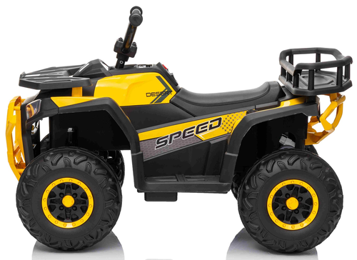 טרקטורון SPEED 12V חשמלי לילדים עם הנעה 2X4, שלט חכם ואורות LED קדמיים - שחור/צהוב 3