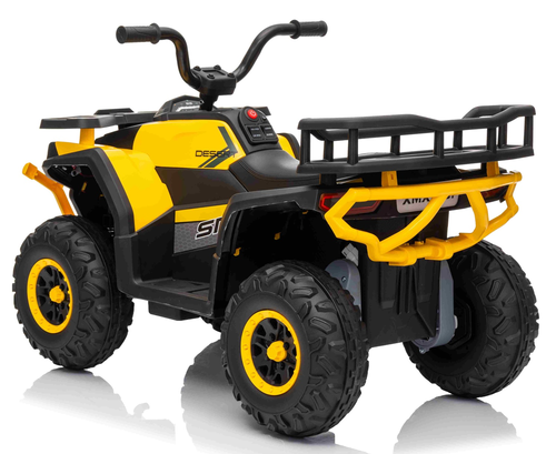 טרקטורון SPEED 12V חשמלי לילדים עם הנעה 2X4, שלט חכם ואורות LED קדמיים - שחור/צהוב 4