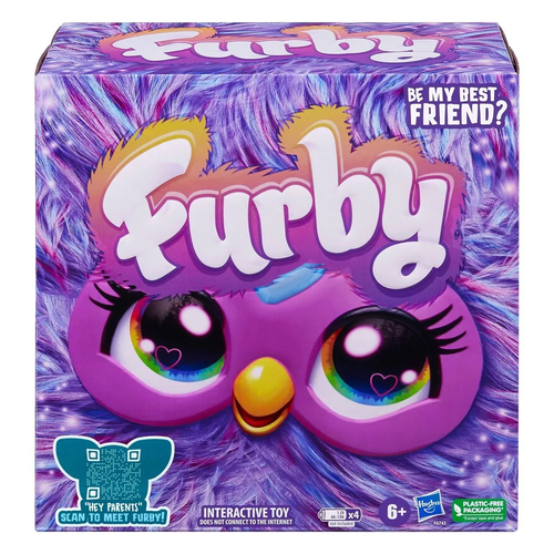 בובה אינטרקטיבית פרבי Furby בגודל 15 ס''מ מופעלת ע''י קול - חבר חדש מלא קסם ואישיות - סגול 2