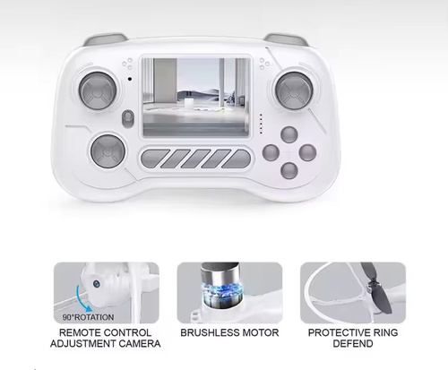 רחפן ג'ירוסקופי AEROVIEW DRONE עם מצלמת HD, שלט עצמאי עם מסך, אורות וטעינת USB 2