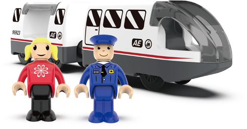רכבת חשמלית מודרנית עם קרון ו 2 דמויות 2