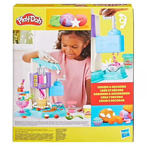ערכה ליצירה בבצק עם שלל אביזרים ו 5 מיכלי בצק צבעוני - מכונת גלידה קשת בענן 6