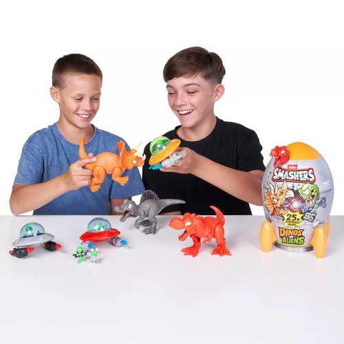 ביצת הפתעות SMASHERS דינוזאורים נגד חייזרים עם יותר מ 20 הפתעות 2
