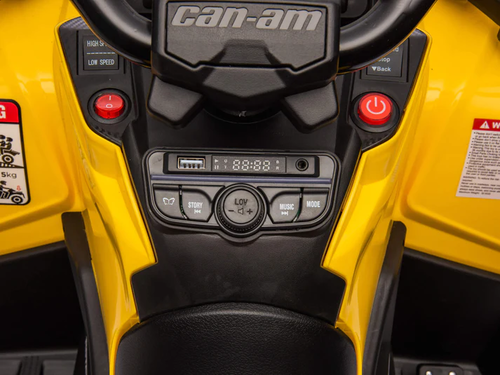 טרקטורון אאוטלנדר CAN AM Outlander 24V חשמלי לילדים עם צמיגי EVA, אורות ומערכת מולטימדיה - שחור/צהוב 6