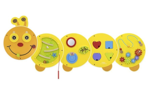 לוח משחק ופעילות ענק מעץ לתלייה 5 חלקים - זחל (דגם חדש) 1