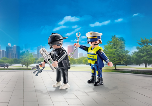PLAYMOBIL City Action - חבילת צמד: שוטר וגנב 8 חלקים דגם 71804 2