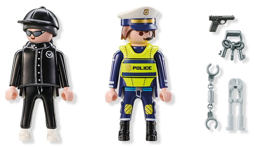 PLAYMOBIL City Action - חבילת צמד: שוטר וגנב 8 חלקים דגם 71804 3