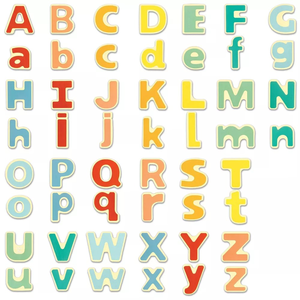מארז 52 אותיות ABC מגנטיות מעץ