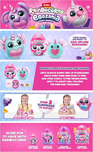 ביצת הפתעה ריינבוקורנס Eggzania - סדרת Baby Mania (מגוון דמויות) 6
