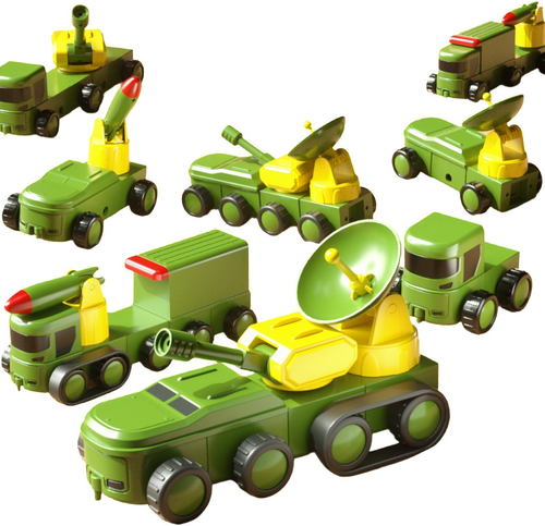 Magnetix Trucks ערכת 31 חלקים: משאיות צבאיות מגנטיות מודולריות – בנה, פרק וצור ללא גבולות! 2