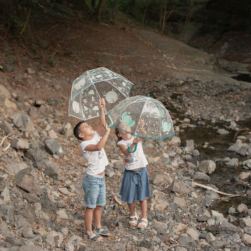 מטריה שקופה לילדים - פיל