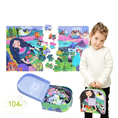 פאזל במזוודה 104 חלקים - היפהפיה הנרדמת