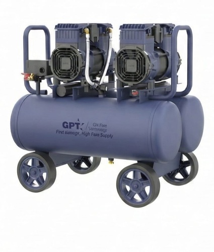 מדחס שקט ללא שמן 48 ליטר מנוע כפול דגם TOAC026 מבית GPT