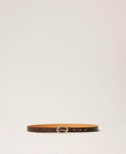 Animal print belt with buckle