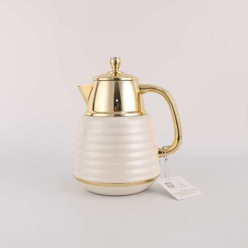 טרמוס פסים צבע קרם מבריק מוזהב 1 ליטר -Y.C.036451