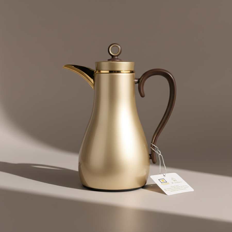 טרמוס דלה צבע שמפניה ידית עץ 0.7 ליטר -Y.C.036444