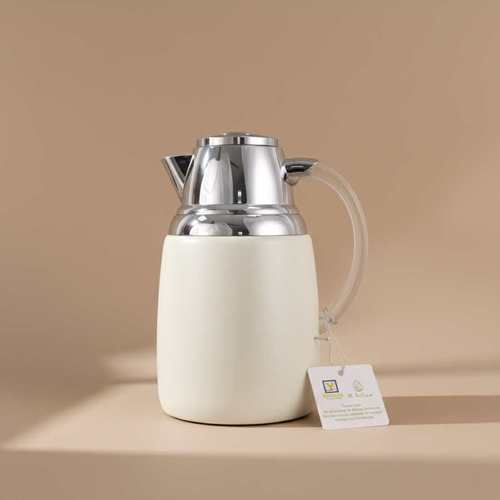 טרמוס צבע שנהב ידית ניקל 1 ליטר -Y.C.036413