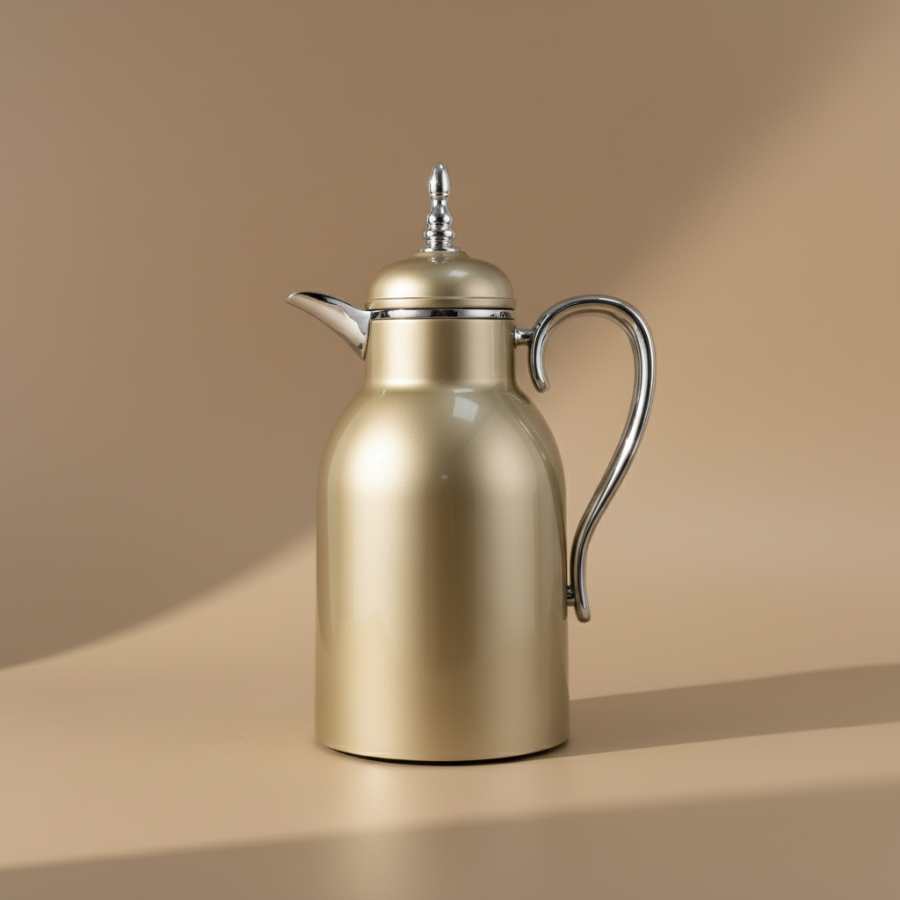 טרמוס צבע שמפניה ידית ניקל 1 ליטר -Y.C.036406