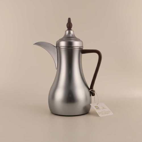 טרמוס דלה צבע כסף מט ידית עץ 0.7 ליטר -Y.C.036376