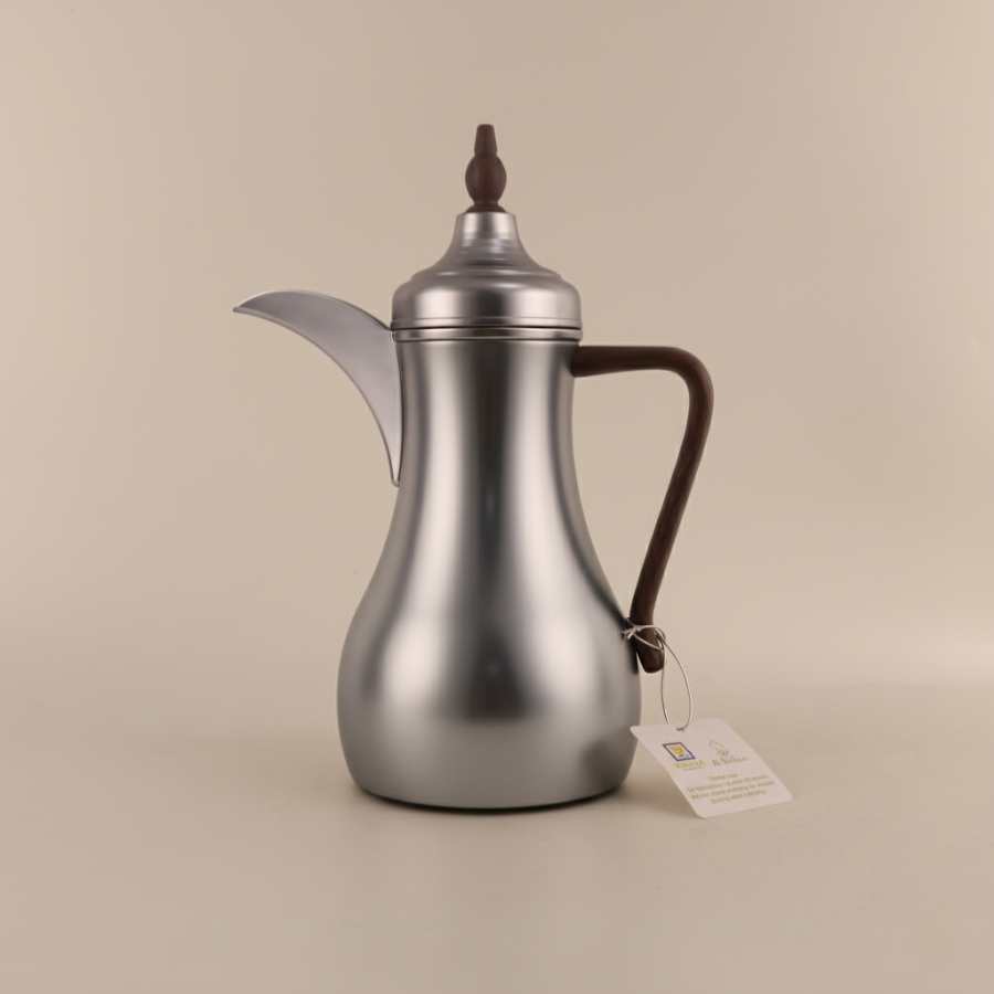 טרמוס דלה צבע כסף מט ידית עץ 0.7 ליטר -Y.C.036376