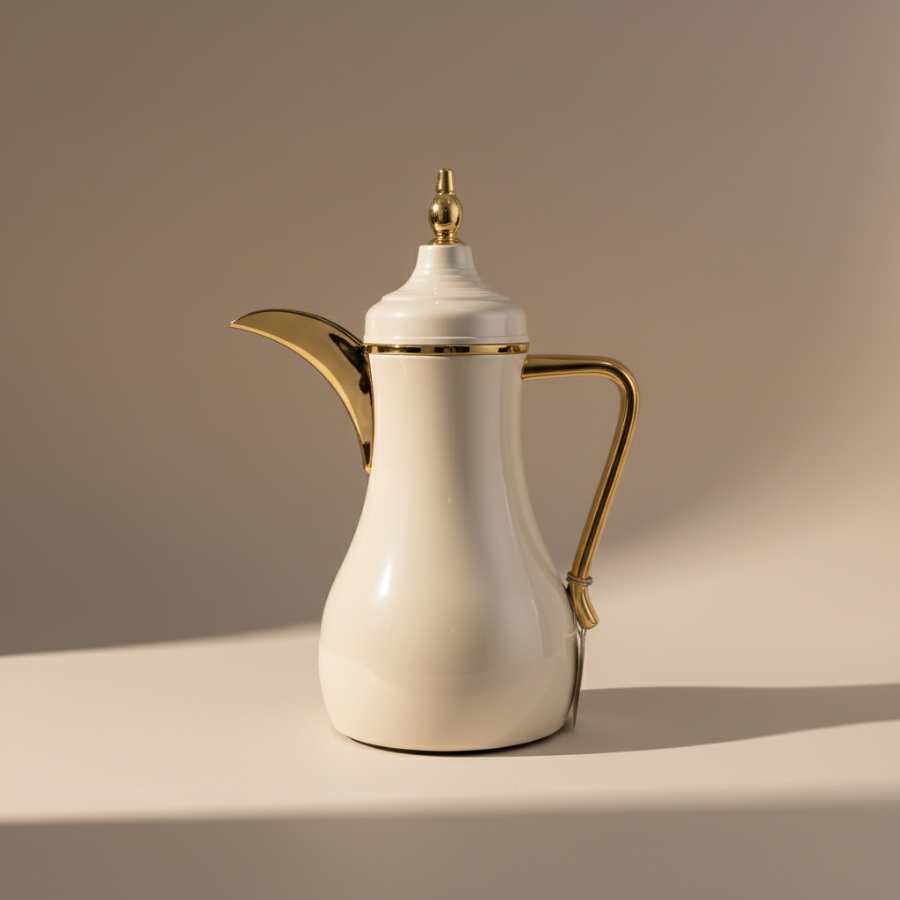 טרמוס דלה צבע קרם מבריק מוזהב 0.7 ליטר -Y.C.036369