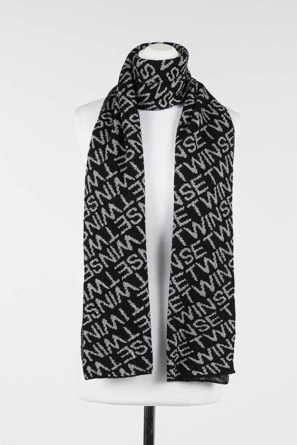 KNITTED SCARF BICOLOR BLACK/SILVER  