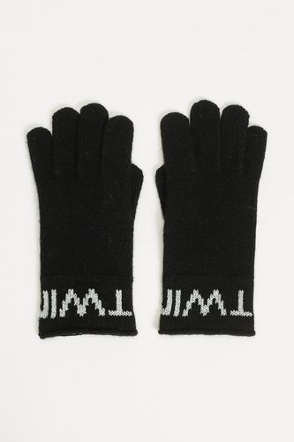  KNITTED GLOVES BICOLOR BLACK/SILVER  