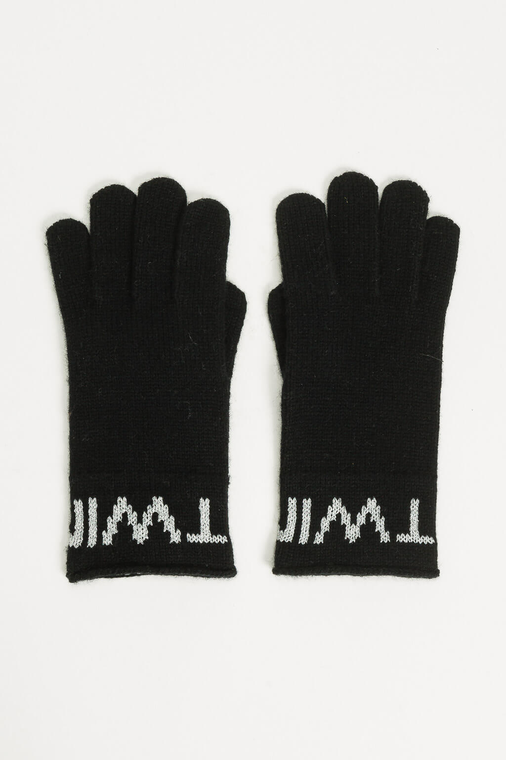  KNITTED GLOVES BICOLOR BLACK/SILVER  