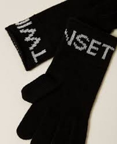  KNITTED GLOVES BICOLOR BLACK/SILVER  