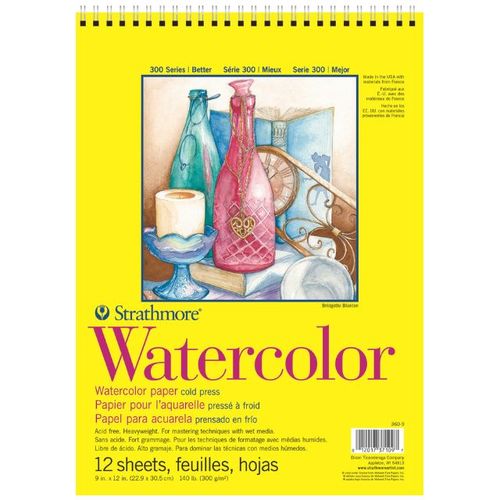 בלוק לצבעי מים 12 דף 300 גר Strathmore Series Watercolor 22.9/30.5