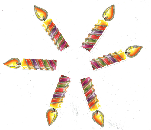 40 חיתוכי נרות מיני צבעוניים בעיטור נצנצים