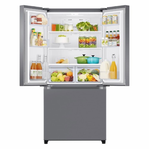 מקרר טריפל 540 ליטר 3 דלתות Samsung סמסונג RF57C5100SL כולל מייצר קרח במקפיא עם חיבור מים לא מימיה, נירוסטה כולל פיקוד שבת מובנה רוחב: 82 ס