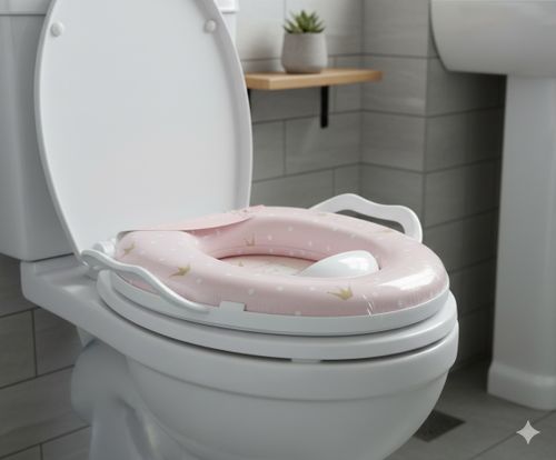 מקטין אסלה עם ריפוד, ידיות אחיזה ומונע התזה - כתר נסיכות מוזהב