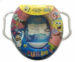 מקטין אסלה עם ריפוד, ידיות אחיזה ומונע התזה - בוב ספוג