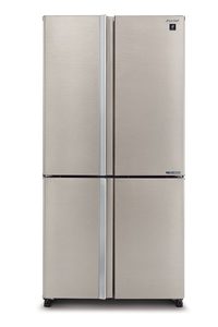 מקרר 4 דלתות 572 ליטר של SHARP inverter  דגם SJ-8950 סילבר כולל פיקוד שבת מובנה רוחב: 89.2 ס"מ