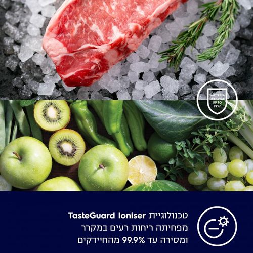 מקרר 4 דלתות חברת Electrolux דגם EQE5600BA נירוסטה מושחרת INVERTER כולל פיקוד שבת  מובנה 572 ליטר רוחב: 90 ס״מ