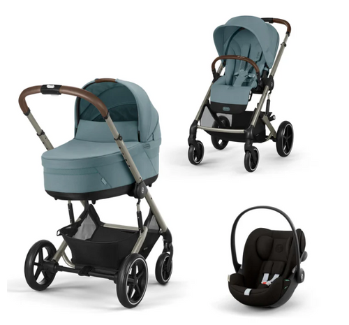 עגלת תינוק משולבת - טיולון ועריסה Balios TS5 - cybex בצבע Stormy Blue, עם סל-קל Cloud G