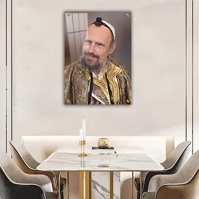 תמונות צדיקים - הרב דב קוק עם תפילין בעיצוב מרשים קנבס/זכוכית