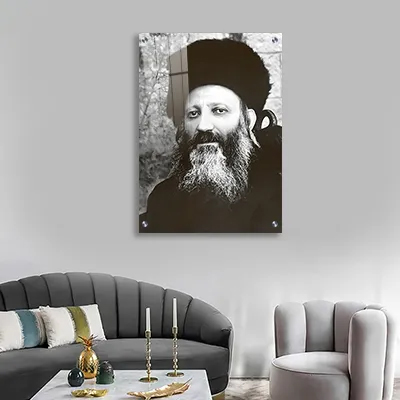 תמונות צדיקים - הרב קוק בעיצוב מרשים שחור לבן קנבס/זכוכית