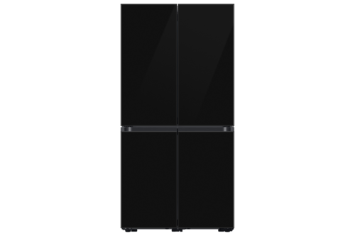 מקרר ביספוק 4 דלתות 648 ליטר samsung זכוכית שחורה פיקוד שבת הרב הלפרין מובנה RM70F63REW  גב פנימי לבן רוחב: 91.2 ס״מ
