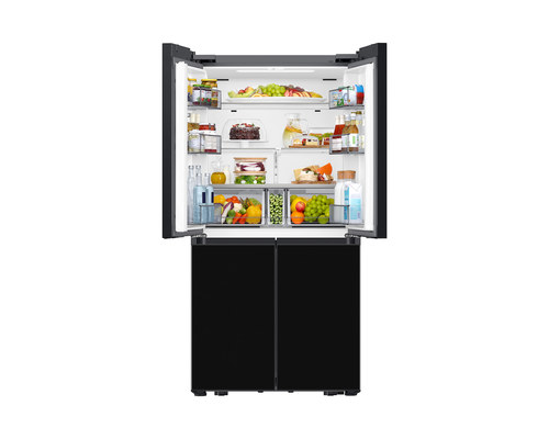 מקרר 4 דלתות בנפח 636 ליטר של חברת Samsung מסדרת BESPOKE דגם RF70DB9125BK-שחור זכוכית רוחב: 92 ס